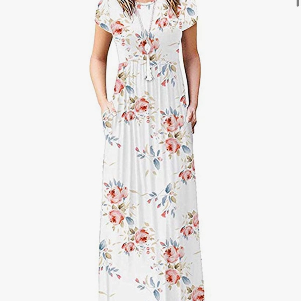 ZIOOER Pink & white maxi dress